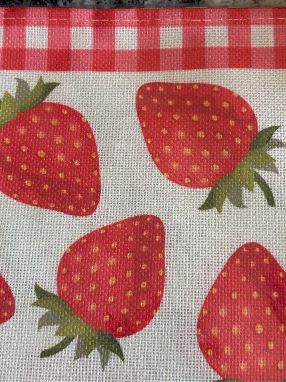 Strawberry Table Runner Buffalo Plaid Check Spring Summer Fruit Party Home Decor - Picture 5 of 5
